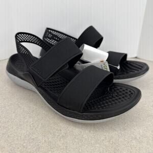 NEW Crocs LiteRide 360 Womens Black Mushroom Low Wedge Platform Size 9